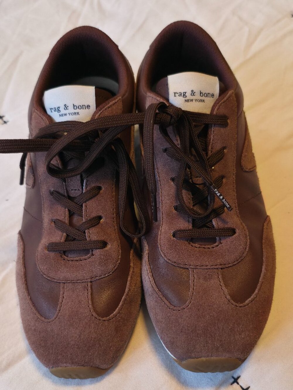 Rag and Bone Slim Retro Runner in Merlot Burgundy Leather Sneakers